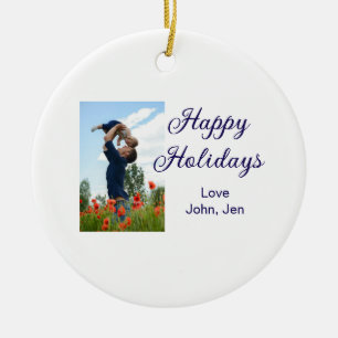 Glückliche Ferien Vater Sohn Weihnachten Familieng Keramik Ornament