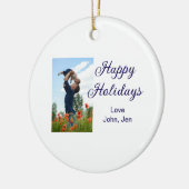 Glückliche Ferien Vater Sohn Weihnachten Familieng Keramik Ornament (Links)