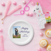 Glückliche Ferien Vater Sohn Weihnachten Familieng Pappteller (Party)