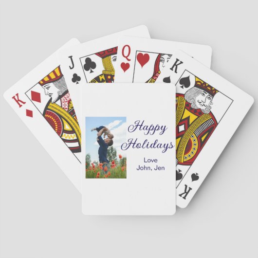 Glückliche Ferien Vater Sohn Weihnachten Familieng Spielkarten (Rückseite)