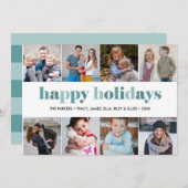 glückliche Ferien | Weihnachten im Foto - Collage Einladung (Vorne/Hinten)