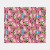 Glückliche Ferkel im Lehm-Fleece-Decken Fleecedecke (Vorderseite (Horizontal))