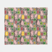 Glückliche Ferkel im Lehm-Fleece-Decken Fleecedecke (Vorderseite (Horizontal))