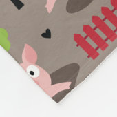 Glückliche Ferkel im Lehm-Fleece-Decken Fleecedecke (Ecke)