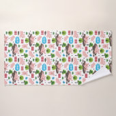 Glückliche Ferkel im matten Badetuch Badehandtuch (Badehandtuch)