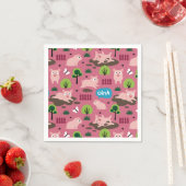 Glückliche Ferkel im Mud Napkins Serviette (Beispiel)