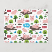 Glückliche Ferkel im Schlamm-Postkarte Postkarte (Vorderseite)