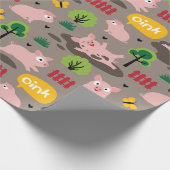 Glückliche Ferkel im Schlammverpackungspapier Geschenkpapier (Ecke)