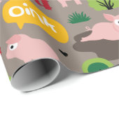 Glückliche Ferkel im Schlammverpackungspapier Geschenkpapier (Rolleneckpunkt)