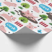 Glückliche Ferkel im Schlammverpackungspapier Geschenkpapier (Ecke)