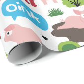 Glückliche Ferkel im Schlammverpackungspapier Geschenkpapier (Rolleneckpunkt)