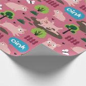 Glückliche Ferkel im Schlammverpackungspapier Geschenkpapier (Ecke)