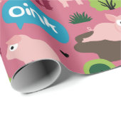 Glückliche Ferkel im Schlammverpackungspapier Geschenkpapier (Rolleneckpunkt)