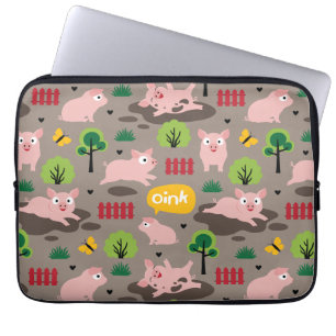 Glückliche Ferkel in der Elektronik-Tasche Laptopschutzhülle