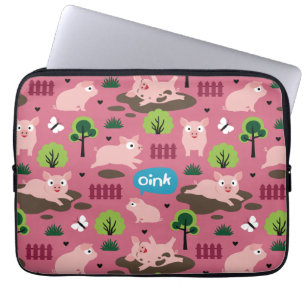 Glückliche Ferkel in der Elektronik-Tasche Laptopschutzhülle
