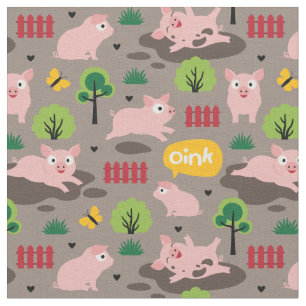 Glückliche Ferkel in der Muschelfabrik Stoff