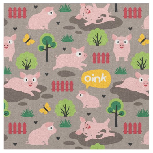Glückliche Ferkel in der Muschelfabrik Stoff (Nahaufnahme)