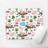 Glückliche Ferkel in der Muschelmuse Mousepad (Mit Mouse)