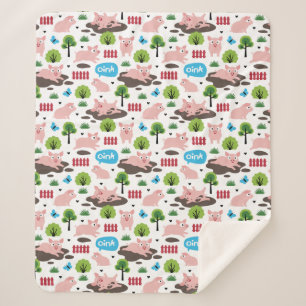 Glückliche Ferkel in der Schlammblase Sherpadecke