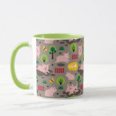 Glückliche Ferkel in der schlammigen Tasse (Links)