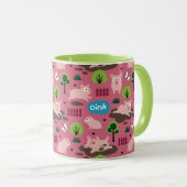 Glückliche Ferkel in der schlammigen Tasse (VorderseiteRechts)