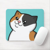Glückliche fette Kalikotabby-Katze Mousepad (Mit Mouse)