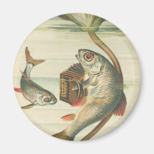 "Glückliche Fisch-" runder Magnet