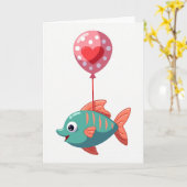 Glückliche Fischballonkarte Karte (Gelbe Blume)