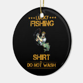 Glückliche Fischerei nicht waschenden lustigen Tex Keramik Ornament (Links)