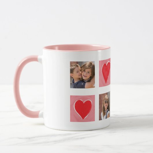 Glückliche Foto-Gewohnheits-Tasse des Valentines Tasse (Links)