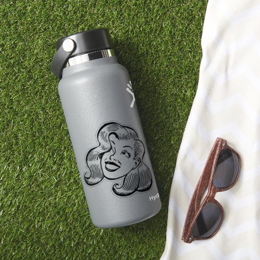 Glückliche Frau Aufkleber (HydroFlask Insitu)
