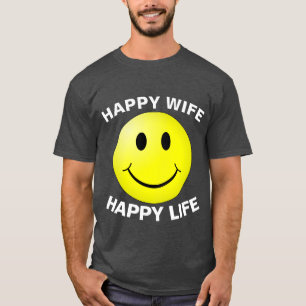 GLÜCKLICHE FRAU GLÜCKLICHES LEBEN, Lustige Herren T-Shirt