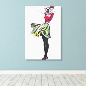 Glückliche Frau Leinwanddruck (Insitu (Holzboden))