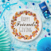 Glückliche Freunde, die Fall-Herbst-BlätterWreath Pappteller (Party)