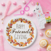 Glückliche Freunde, die Fall-Herbst-BlätterWreath Pappteller (Party)