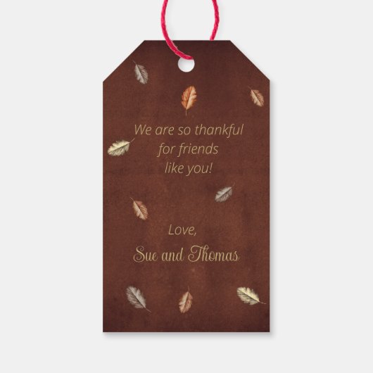 Glückliche Freunde, die Füchse in Herbstblättern g Geschenkanhänger (Rückseite)