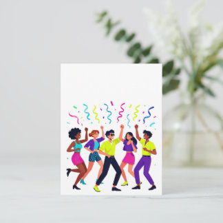 Glückliche Freunde Tanzparty Feier RSVP Karte