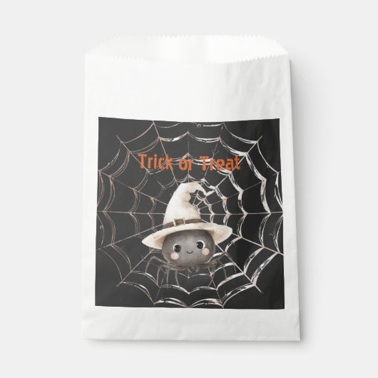 Glückliche freundliche Spinne auf Web Halloween Geschenktütchen (Vorderseite)