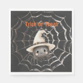 Glückliche freundliche Spinne auf Web Halloween Serviette (Vorderseite)