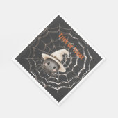 Glückliche freundliche Spinne auf Web Halloween Serviette (Ecke)