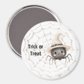 Glückliche freundliche Spinne im Netz Halloween Magnet (Vorderseite/Rückseite)