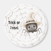 Glückliche freundliche Spinne im Netz Halloween Magnet (Vorne)