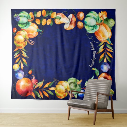 Glückliche Friendsgiving Wandteppich (Beispiel (Horizontal))