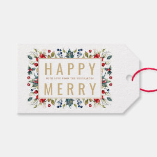 Glückliche fröhliche personalisierte geschenkanhänger