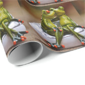 Glückliche Frösche Geschenkpapier (Rolleneckpunkt)