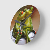Glückliche Frösche Runde Wanduhr (Winkel)