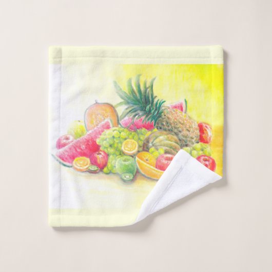Glückliche Früchte Badhandtuch Set (Waschlappen)