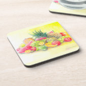 Glückliche Früchte Getränkeuntersetzer (Linke Seite)