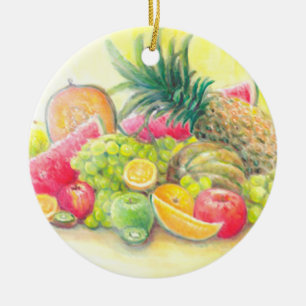 Glückliche Früchte Keramik Ornament