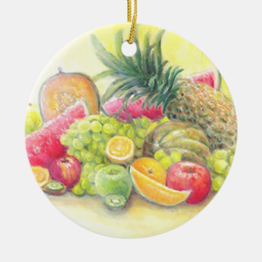 Glückliche Früchte Keramik Ornament (Vorne)